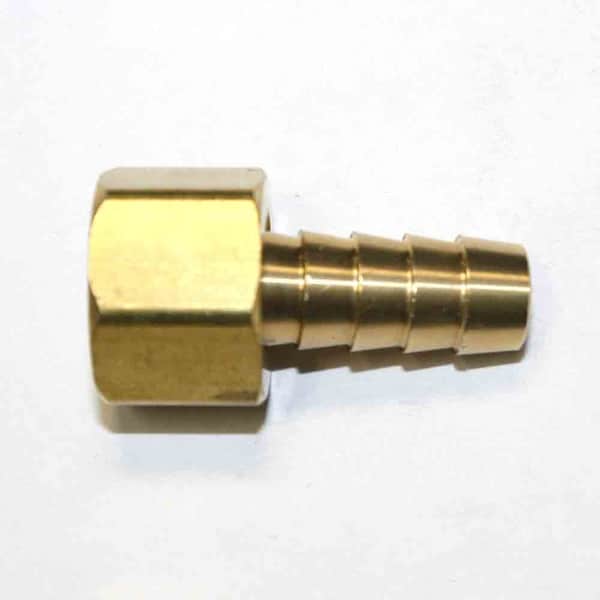 Interstate Pneumatics Brass Hose Fitting, Connector, 3/8 Inch Swivel Barb x 3/8 Inch Female NPT End - 2 Piece, PK 6 FFS266-D6 - main